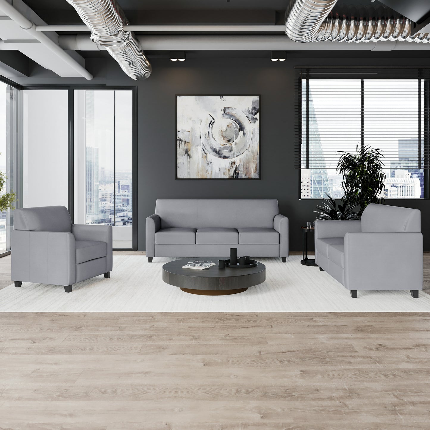 HERCULES Diplomat Series Reception Set in Gray LeatherSoft Gray