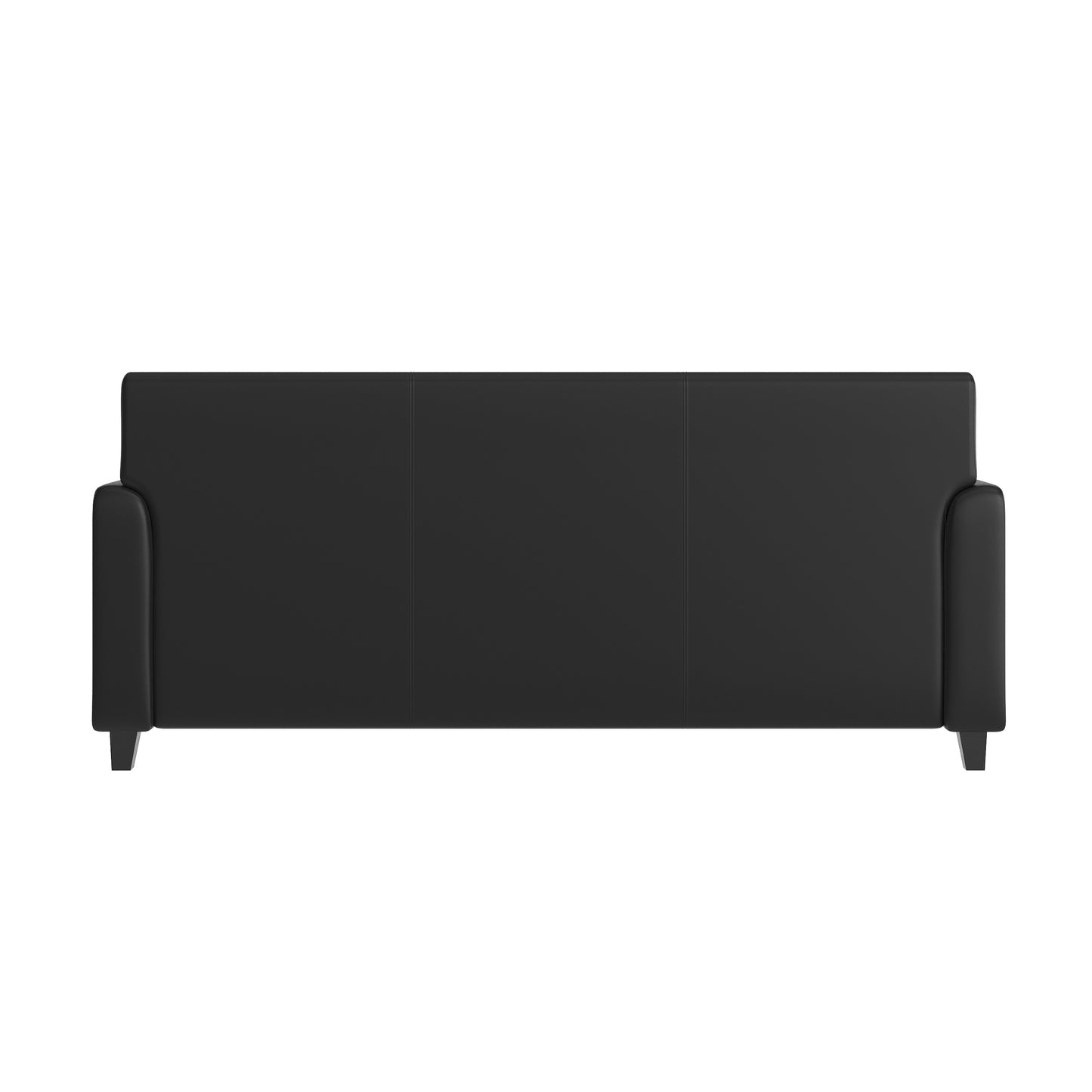 Agent 3 Piece Reception Set with Charging Banks and Solid Wood Legs in Black LeatherSoft Black