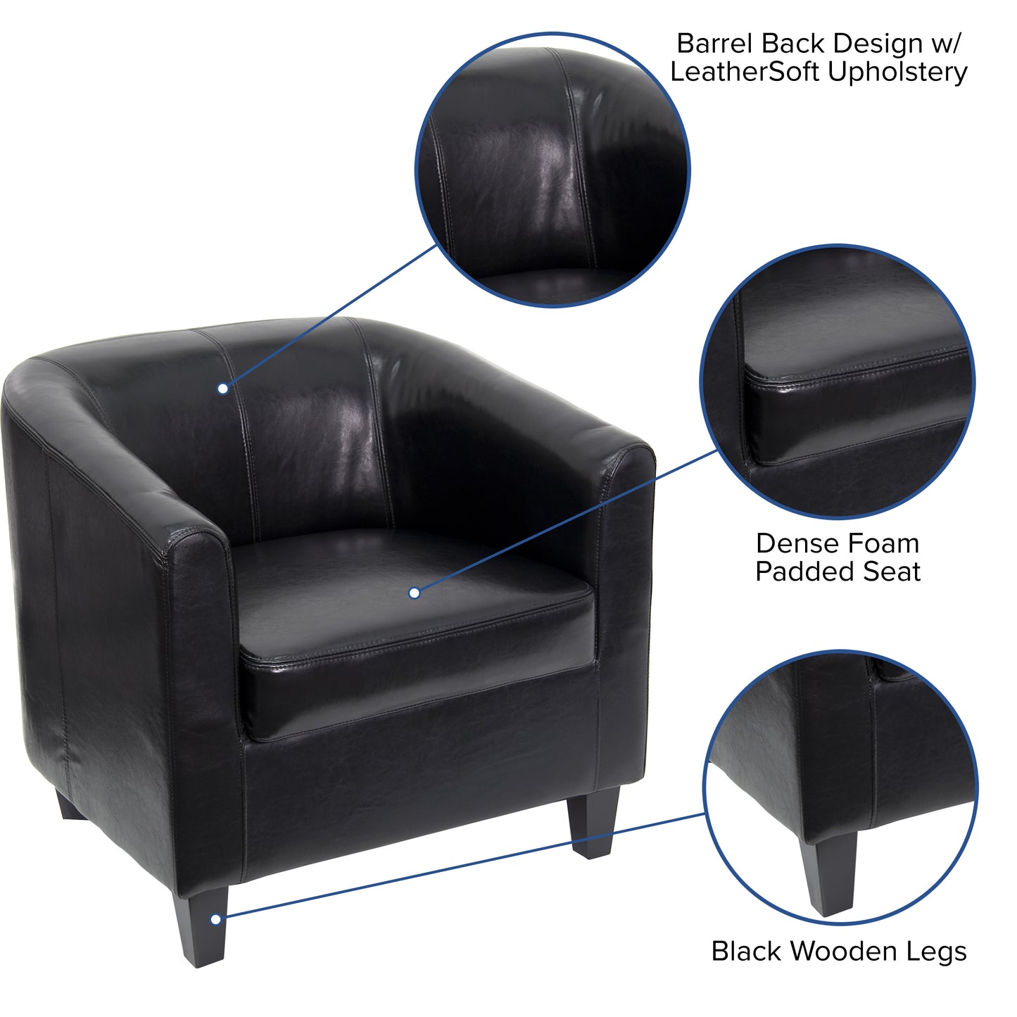 Katie Black LeatherSoft Lounge Chair Black