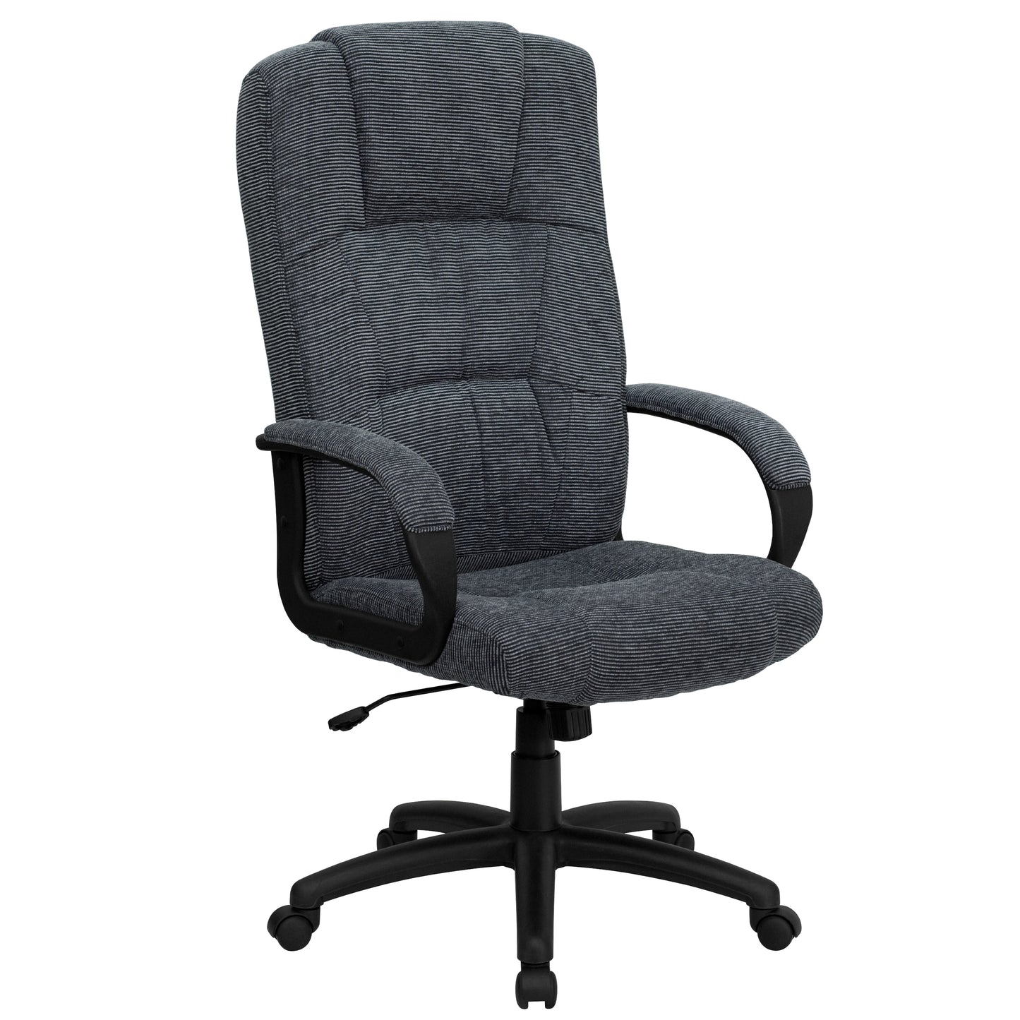 Rochelle High Back Gray Fabric Executive Swivel Office Chair with Arms Gray