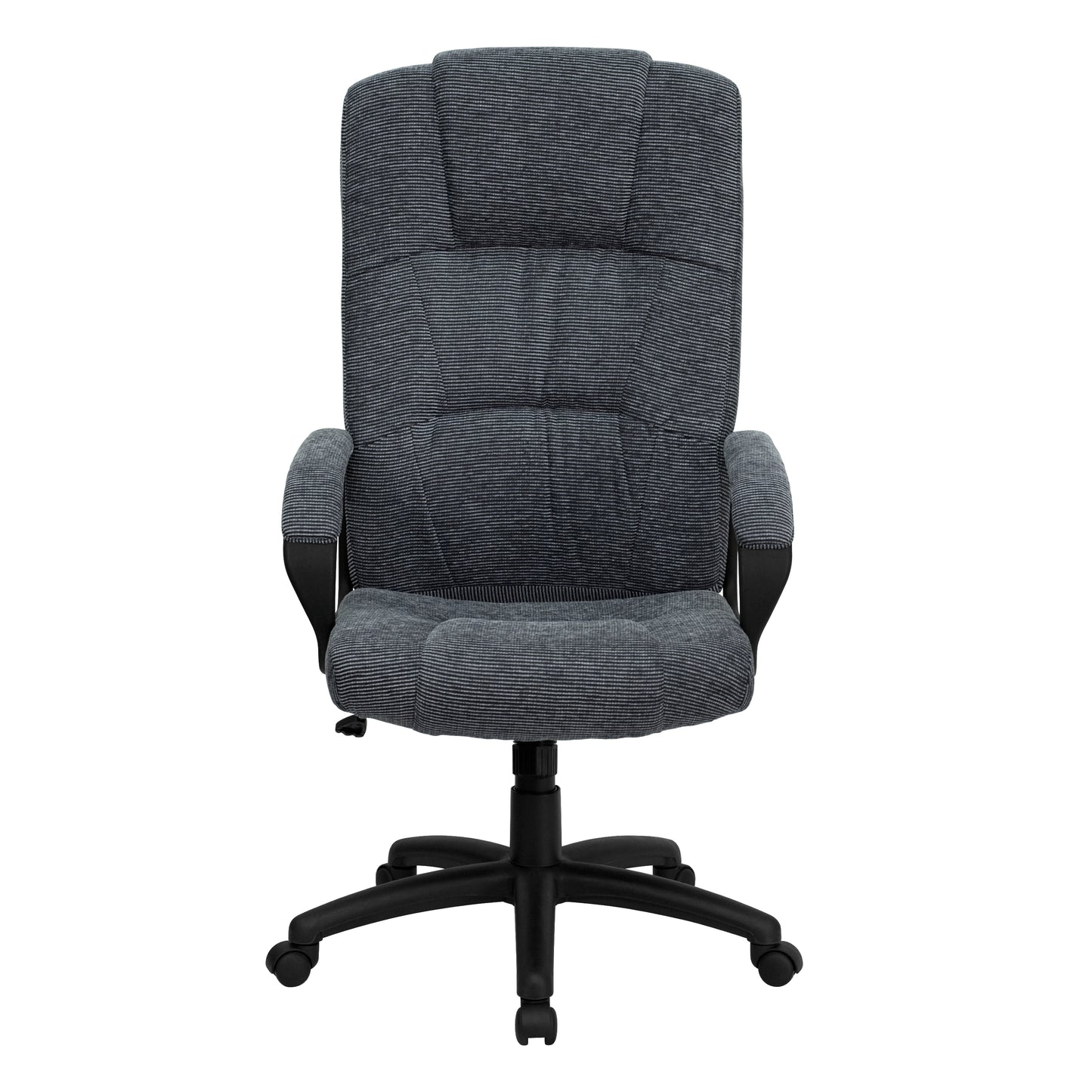 Rochelle High Back Gray Fabric Executive Swivel Office Chair with Arms Gray
