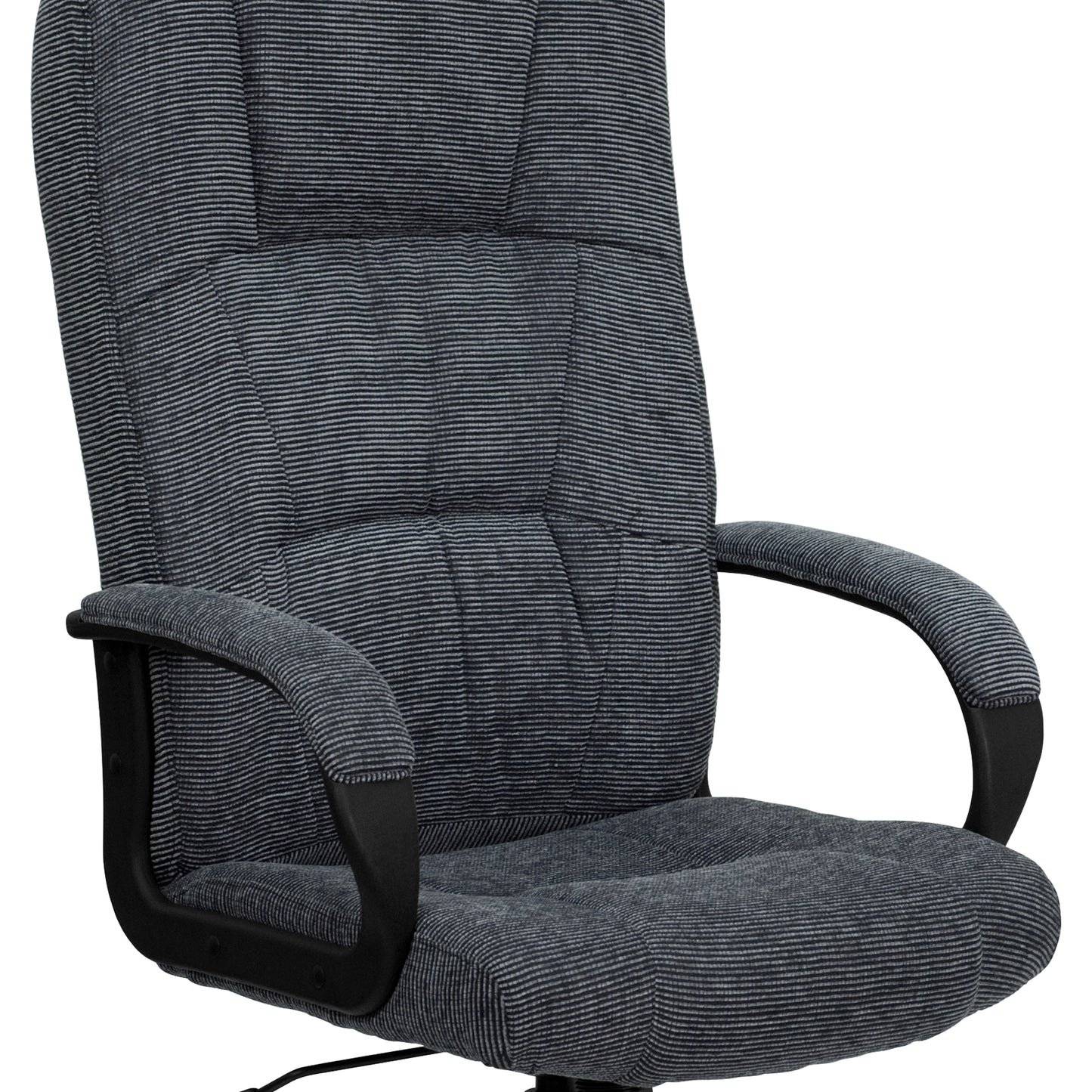 Rochelle High Back Gray Fabric Executive Swivel Office Chair with Arms Gray