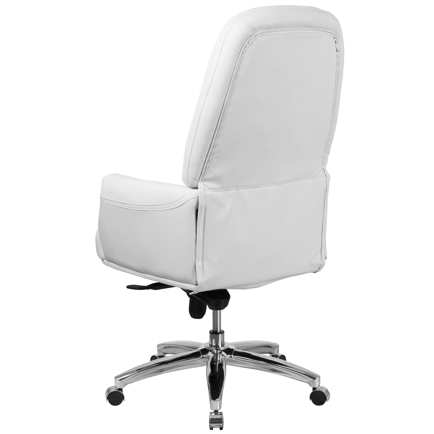 Hansel High Back Traditional Tufted White LeatherSoft Multifunction Executive Swivel Ergonomic Office Chair with Arms White