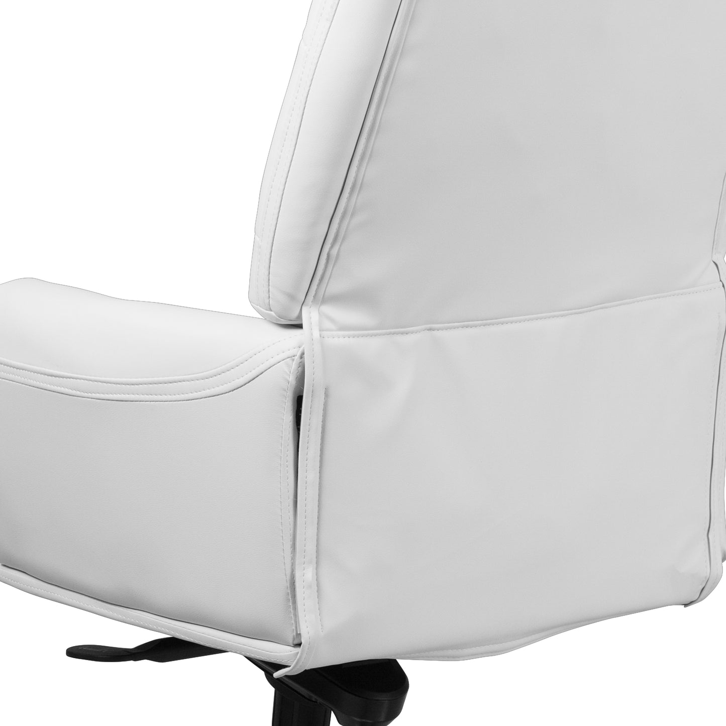 Hansel High Back Traditional Tufted White LeatherSoft Multifunction Executive Swivel Ergonomic Office Chair with Arms White