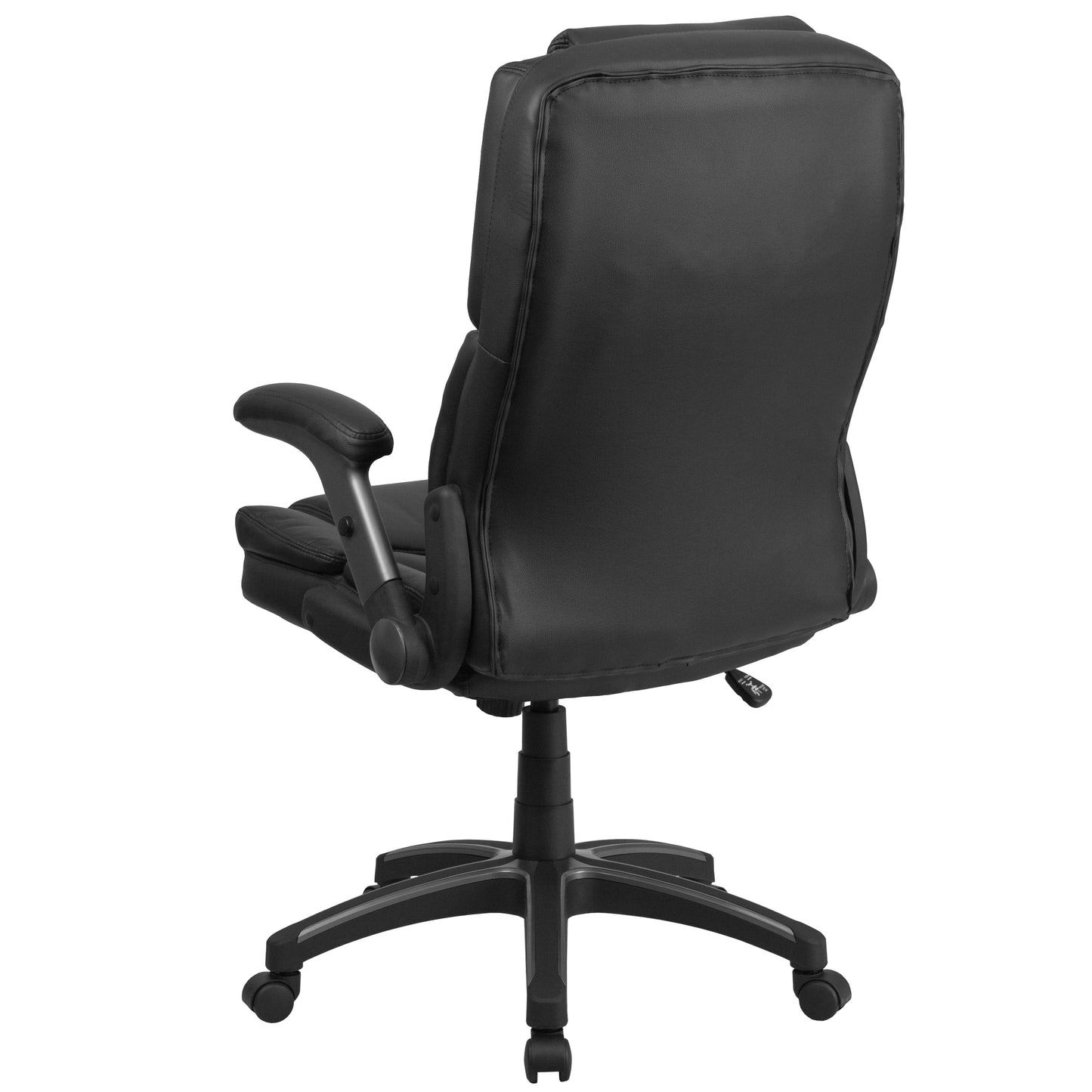 Hansel Extreme Comfort High Back Black LeatherSoft Executive Swivel Ergonomic Office Chair with Flip-Up Arms Black