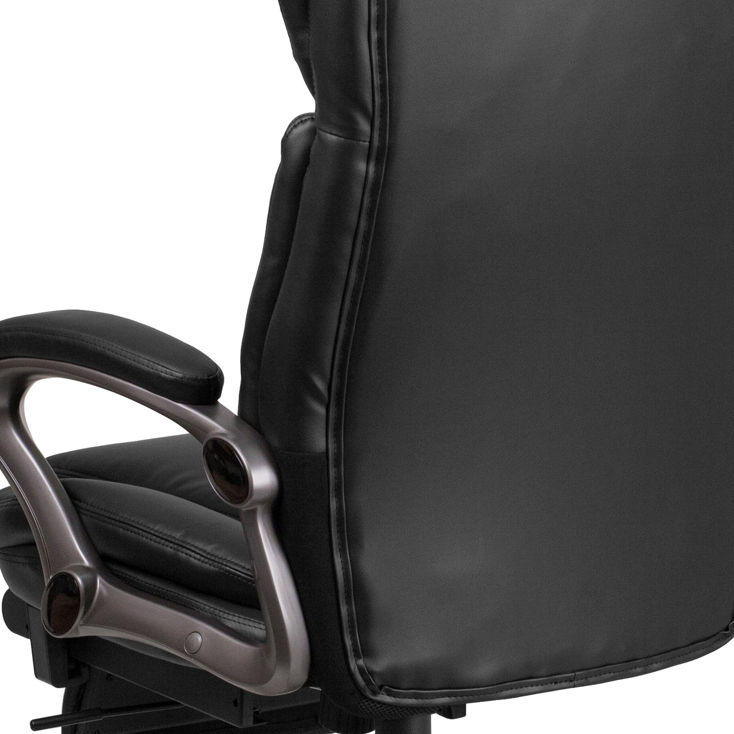 Martin High Back Black LeatherSoft Executive Reclining Ergonomic Swivel Office Chair with Outer Lumbar Cushion and Arms Black