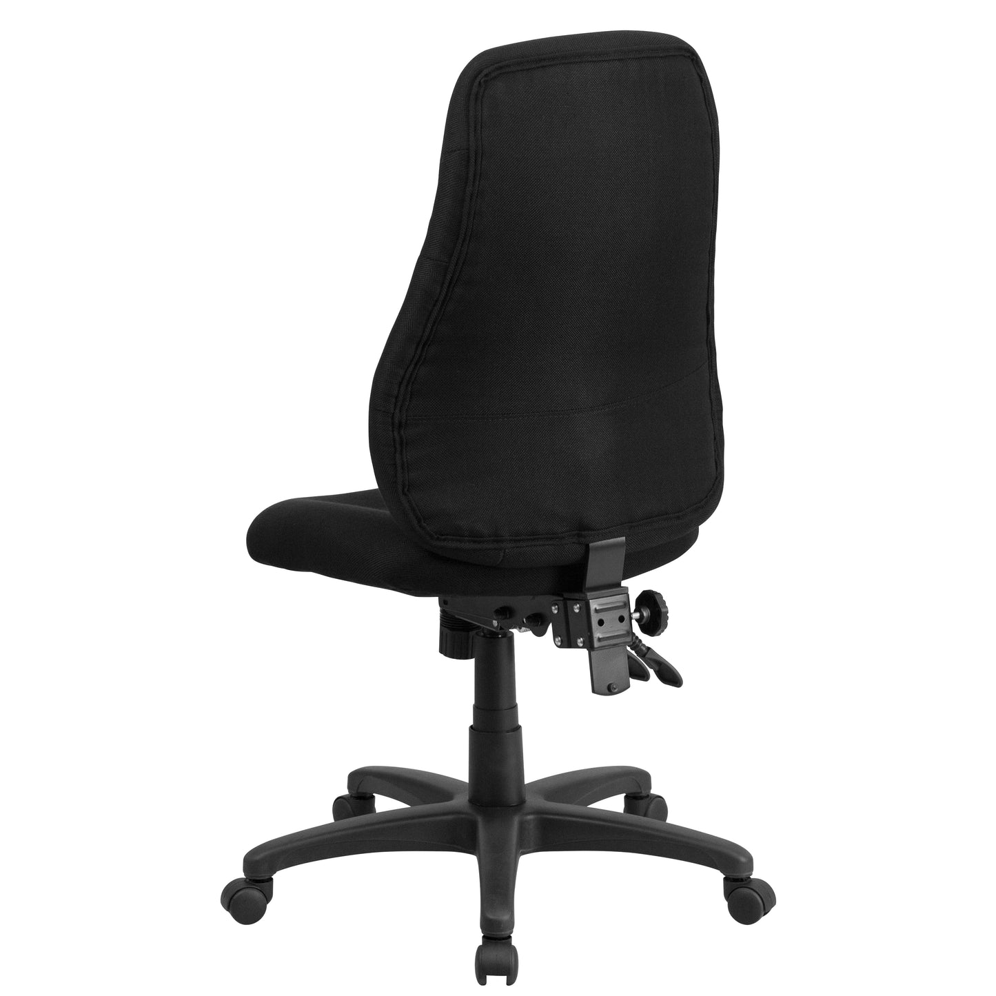 Hughes High Back Black Fabric Multifunction Swivel Ergonomic Task Office Chair Black