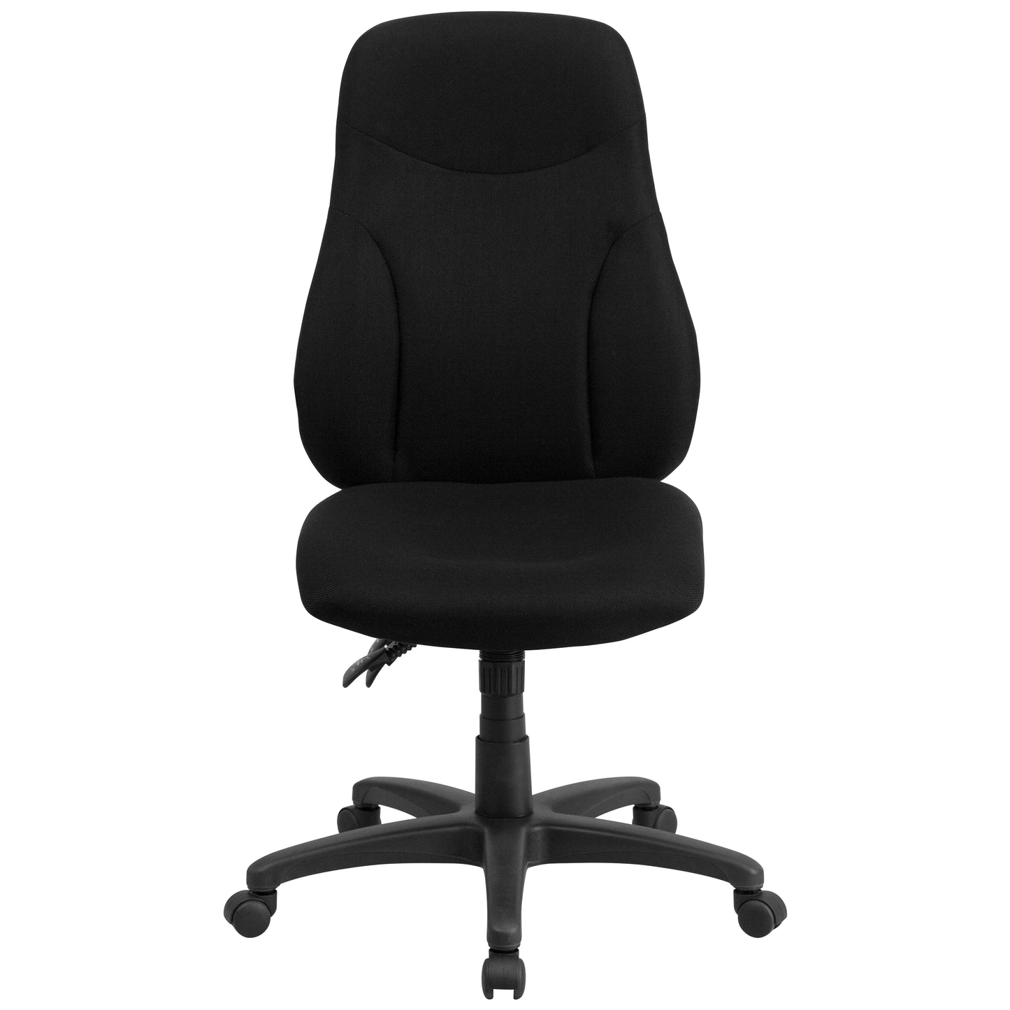 Hughes High Back Black Fabric Multifunction Swivel Ergonomic Task Office Chair Black