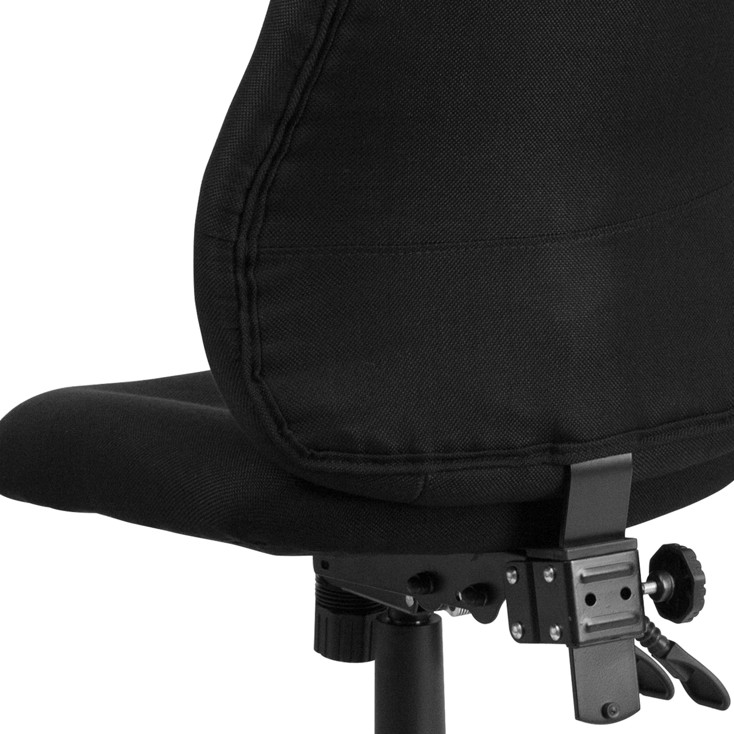 Hughes High Back Black Fabric Multifunction Swivel Ergonomic Task Office Chair Black