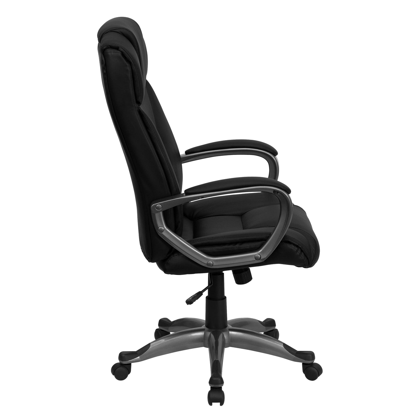 Hansel High Back Black LeatherSoft Executive Swivel Office Chair with Arms Black