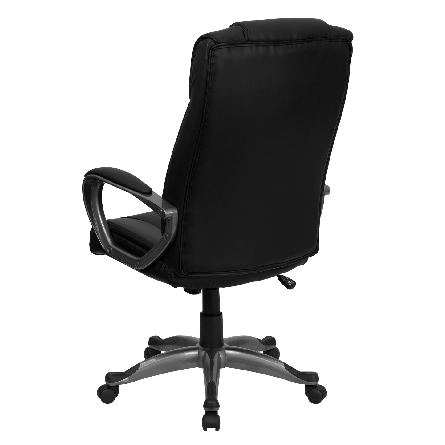 Hansel High Back Black LeatherSoft Executive Swivel Office Chair with Arms Black