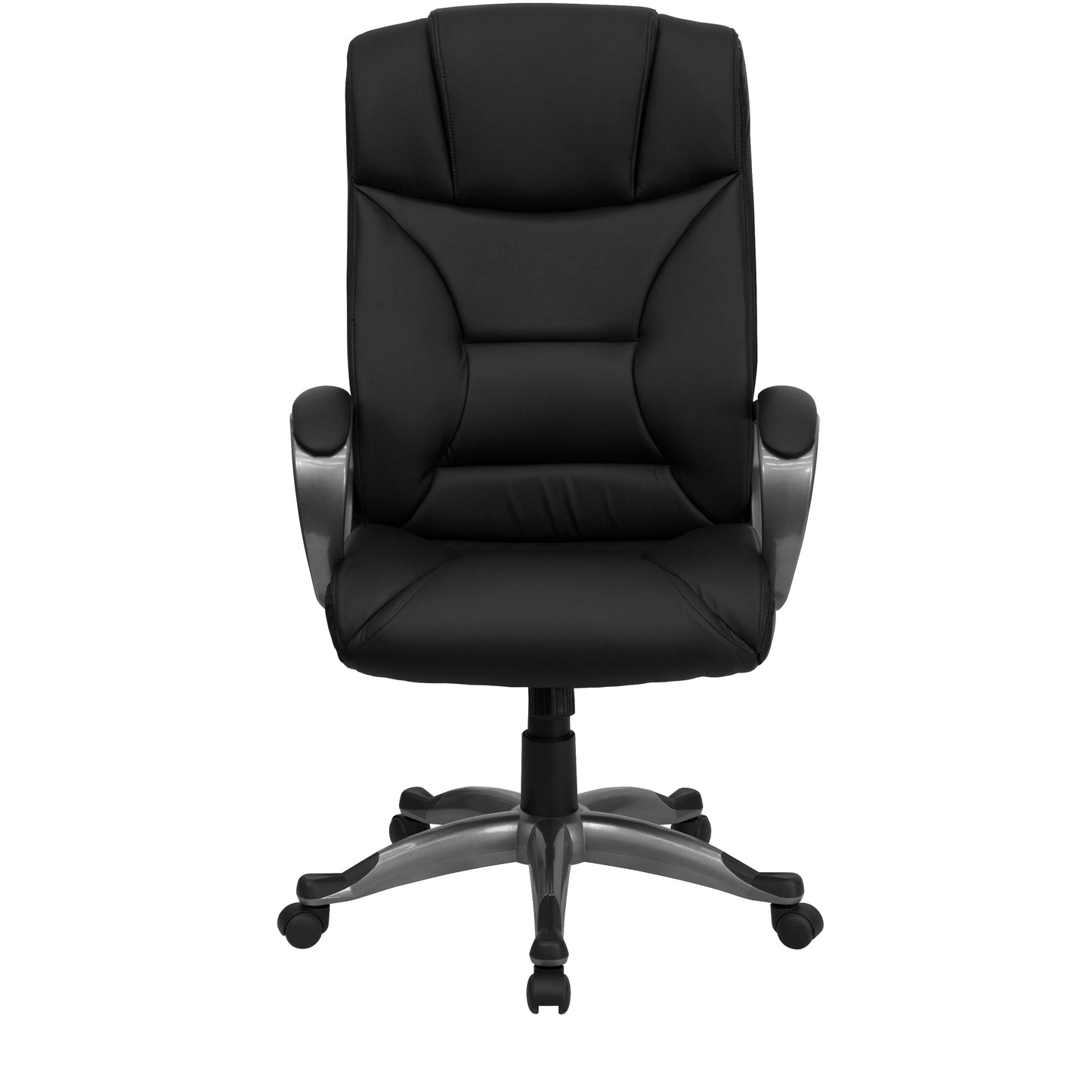Hansel High Back Black LeatherSoft Executive Swivel Office Chair with Arms Black