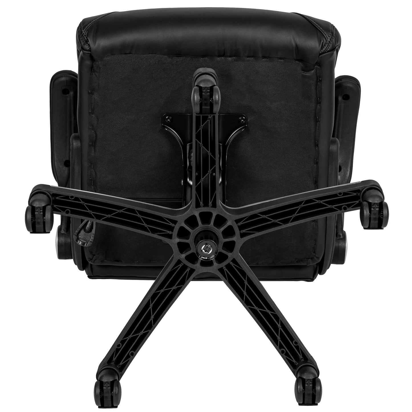 Hansel High Back Black LeatherSoft Executive Swivel Office Chair with Double Layered Headrest and Open Arms Black