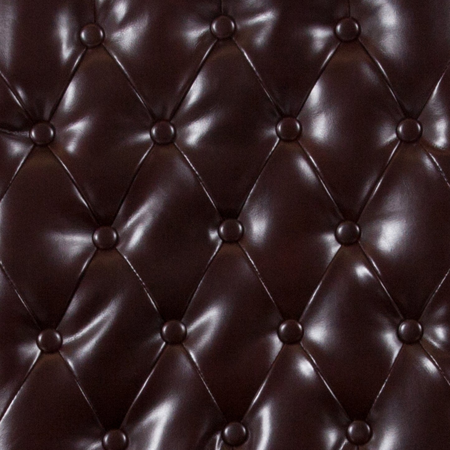HERCULES Series Brown LeatherSoft Parsons Chair with Rolled Back, Accent Nail Trim and Walnut Finish Brown LeatherSoft