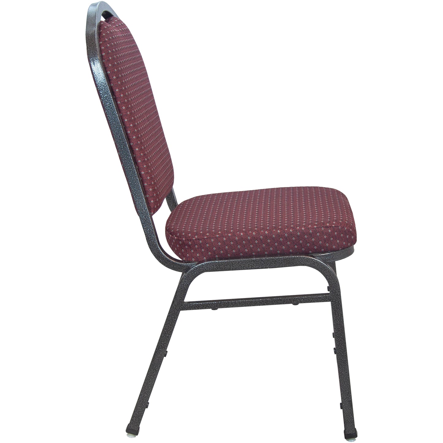 Advantage Premium Burgundy-patterned Crown Back Banquet Chair - Silver Vein Burgundy Patterned Fabric/Silver Vein Frame