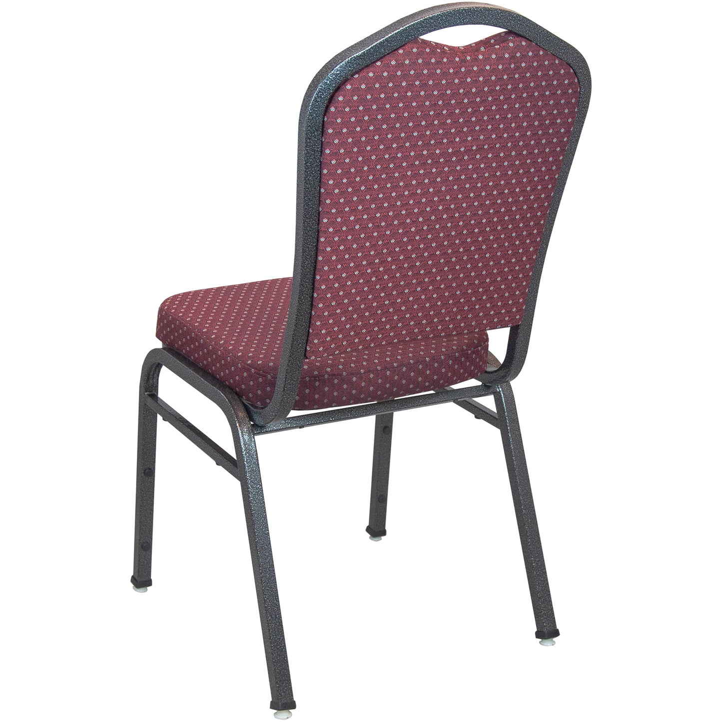 Advantage Premium Burgundy-patterned Crown Back Banquet Chair - Silver Vein Burgundy Patterned Fabric/Silver Vein Frame