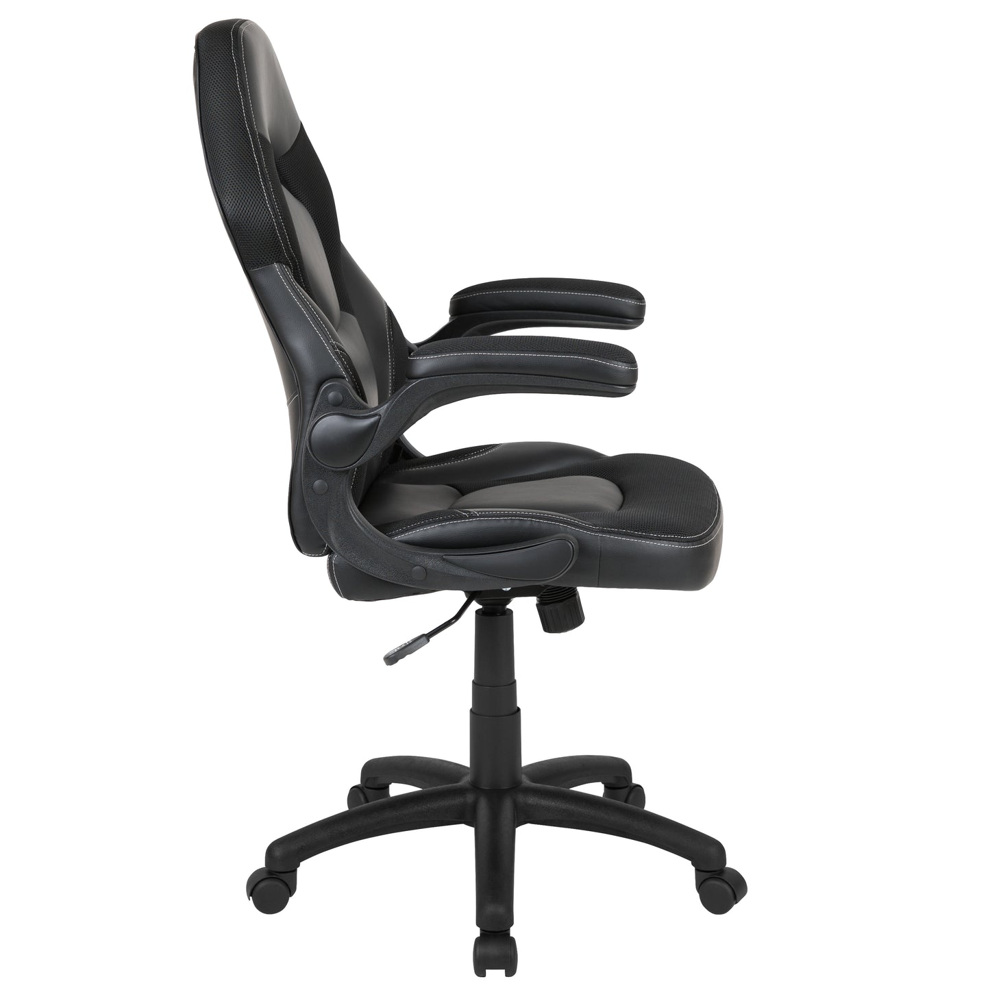 X10 Gaming Chair, Racing Style Ergonomic Office Chair, Height Adjustable Swivel Computer Chair with Flip-Up Arms, Black LeatherSoft Black