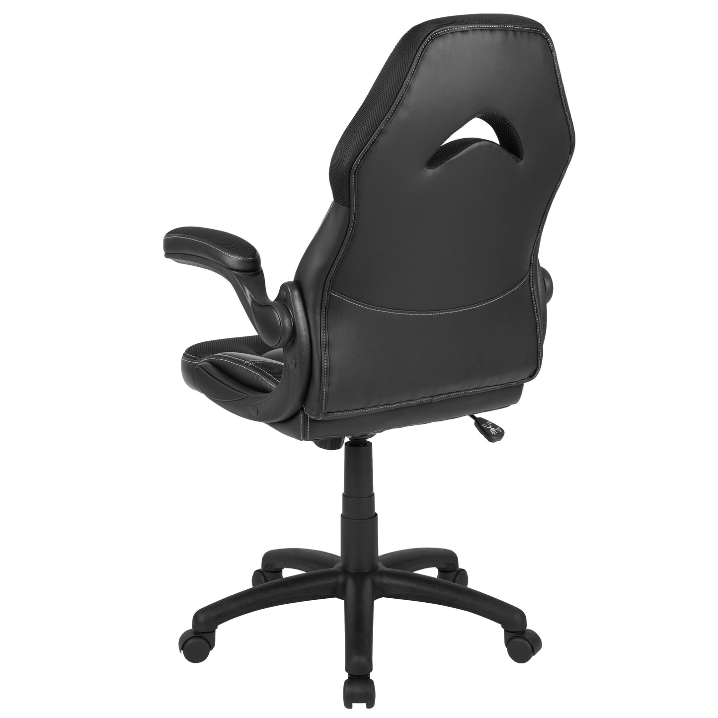 X10 Gaming Chair, Racing Style Ergonomic Office Chair, Height Adjustable Swivel Computer Chair with Flip-Up Arms, Black LeatherSoft Black