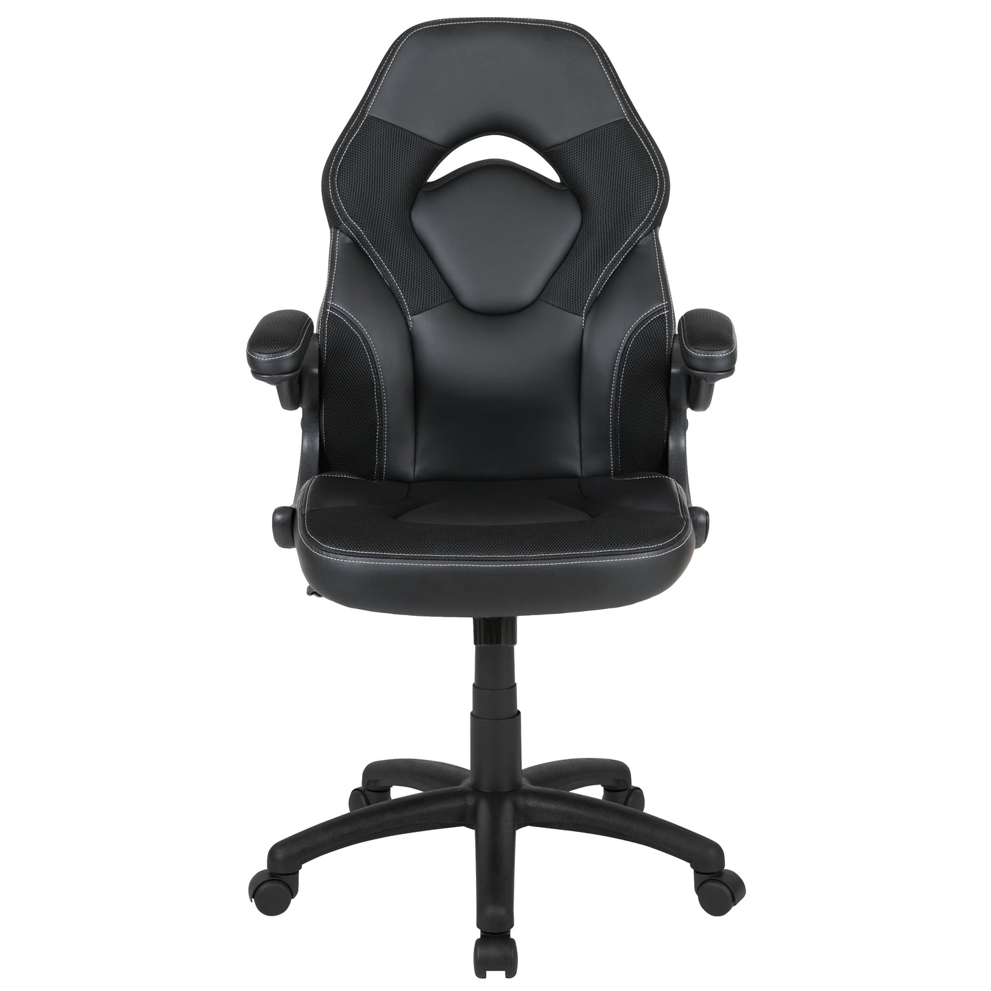 X10 Gaming Chair, Racing Style Ergonomic Office Chair, Height Adjustable Swivel Computer Chair with Flip-Up Arms, Black LeatherSoft Black