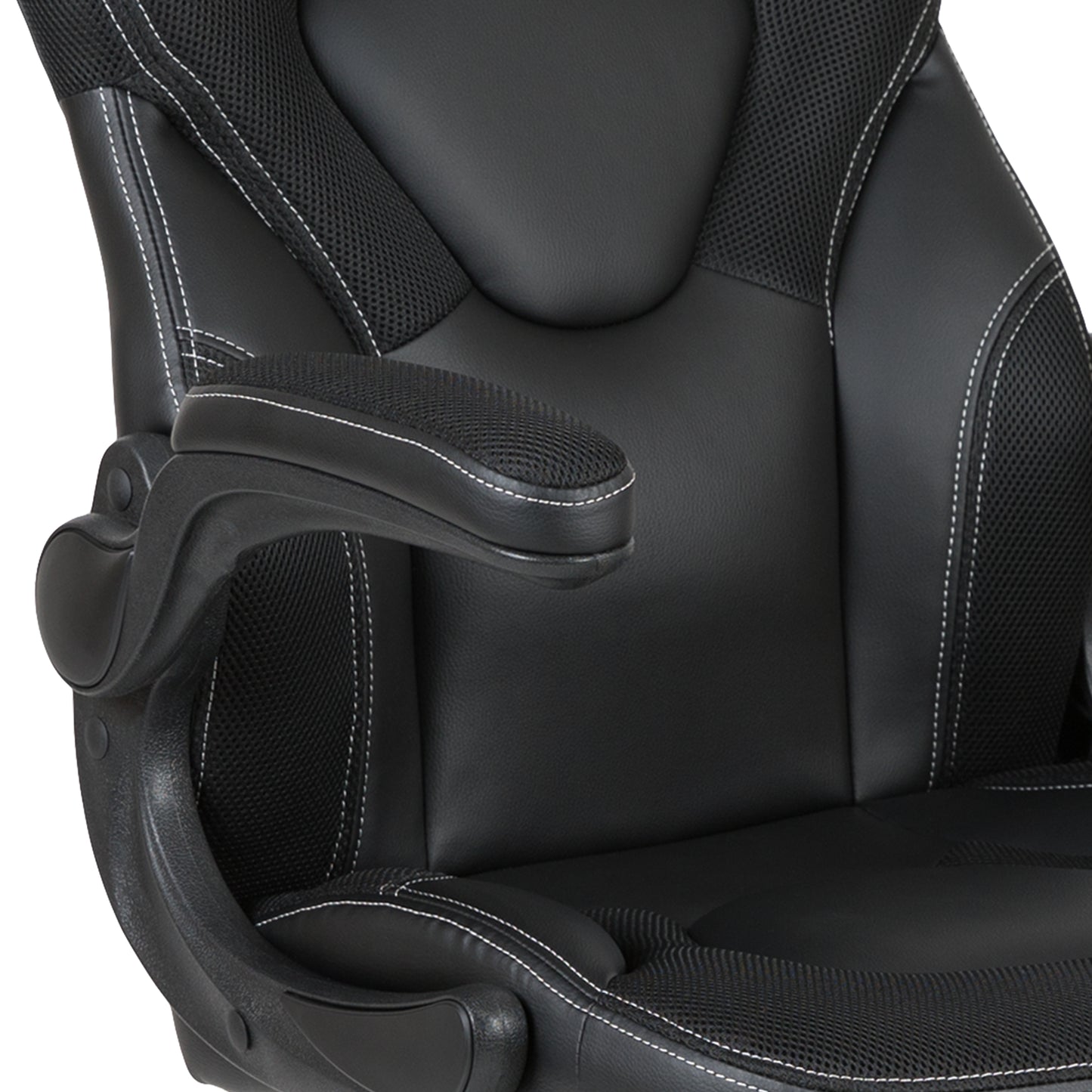 X10 Gaming Chair, Racing Style Ergonomic Office Chair, Height Adjustable Swivel Computer Chair with Flip-Up Arms, Black LeatherSoft Black