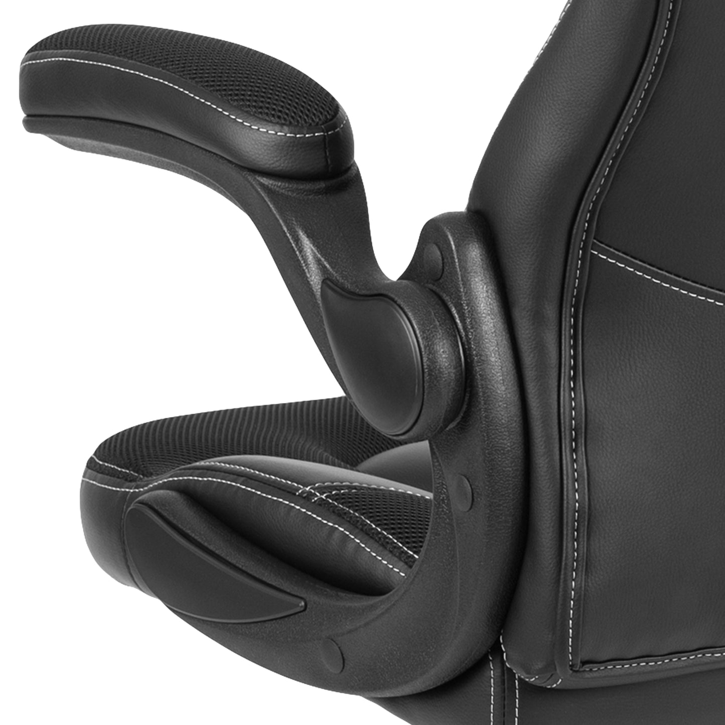 X10 Gaming Chair, Racing Style Ergonomic Office Chair, Height Adjustable Swivel Computer Chair with Flip-Up Arms, Black LeatherSoft Black