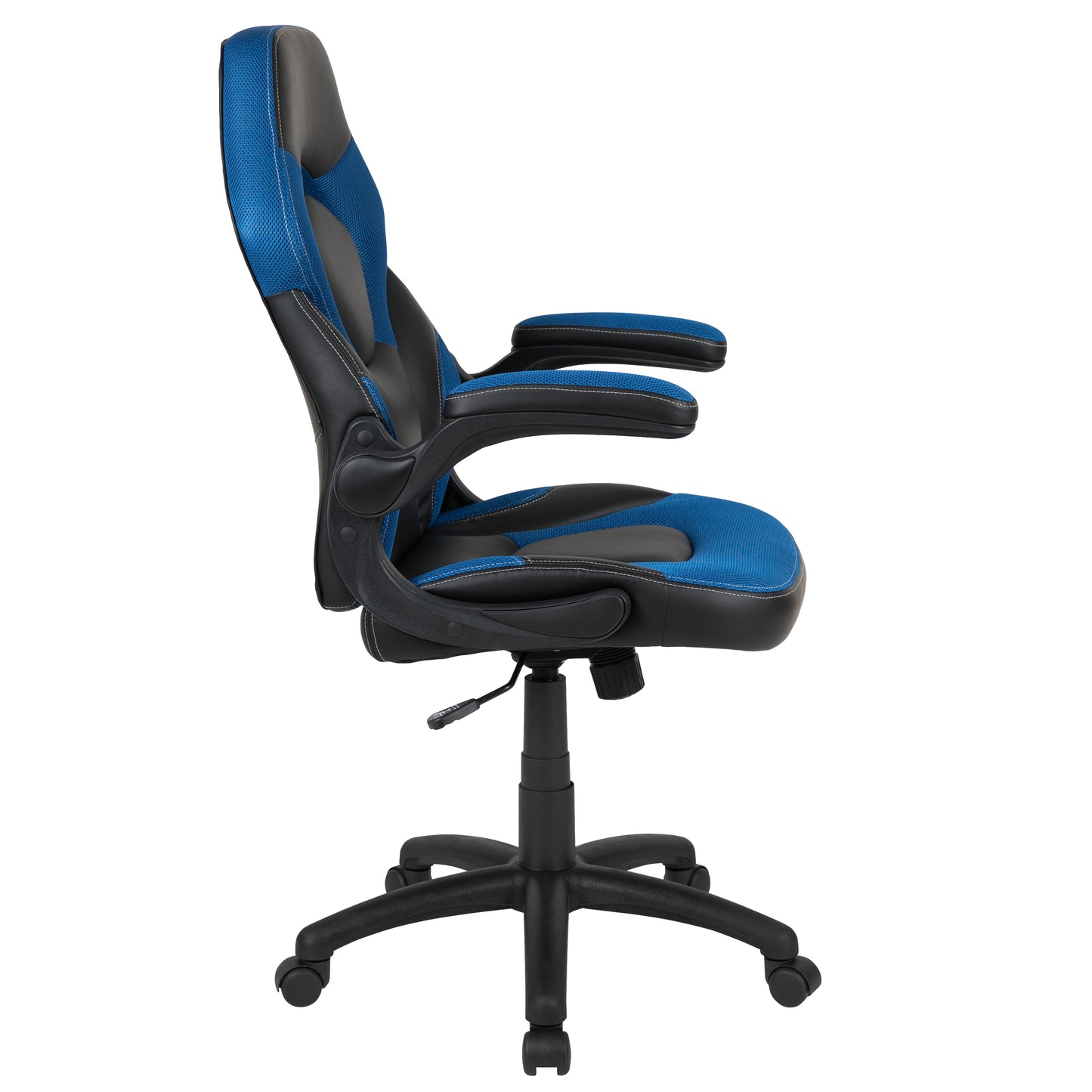 X10 Gaming Chair, Racing Style Ergonomic Office Chair, Height Adjustable Swivel Computer Chair with Flip-Up Arms, Blue/Black LeatherSoft Blue