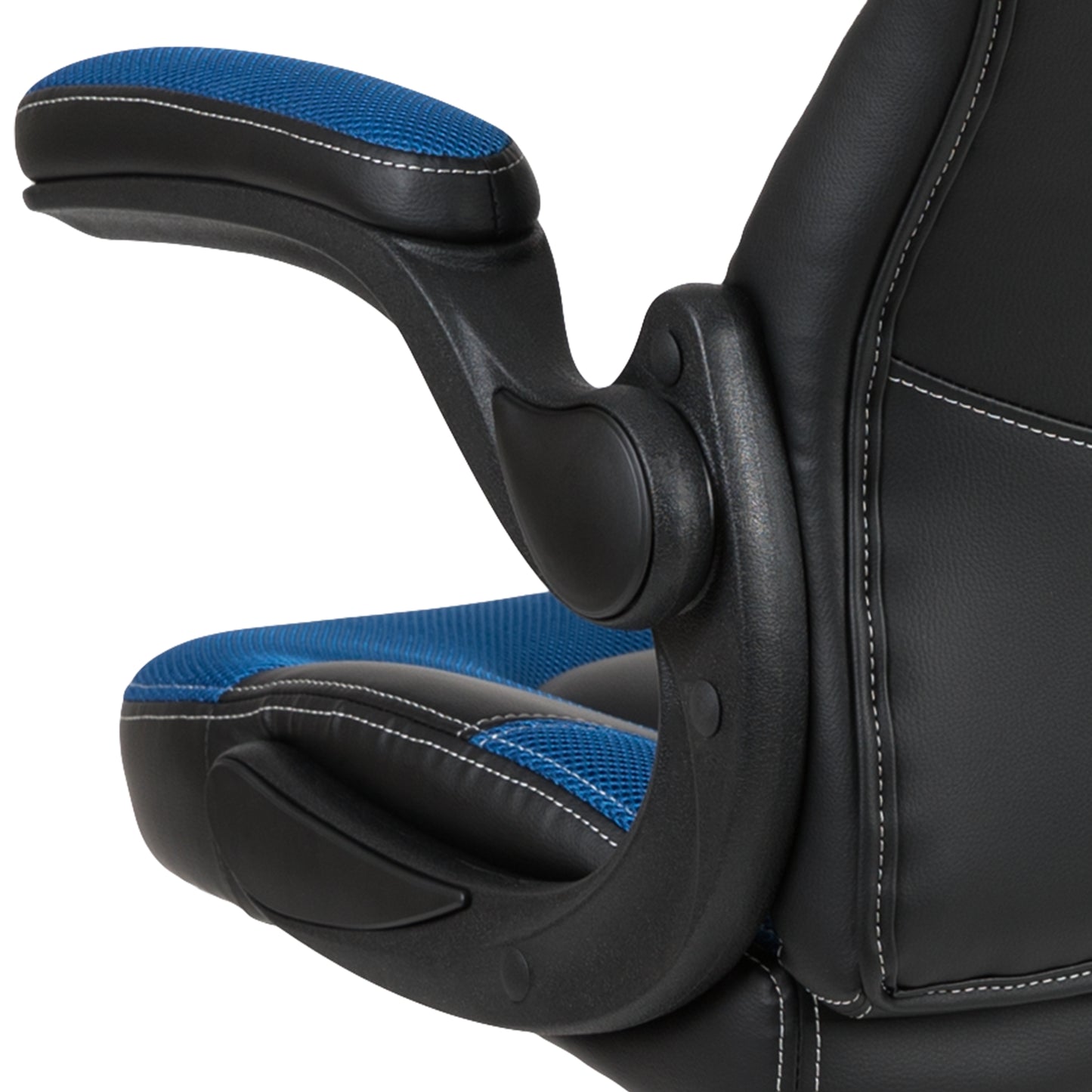 X10 Gaming Chair, Racing Style Ergonomic Office Chair, Height Adjustable Swivel Computer Chair with Flip-Up Arms, Blue/Black LeatherSoft Blue