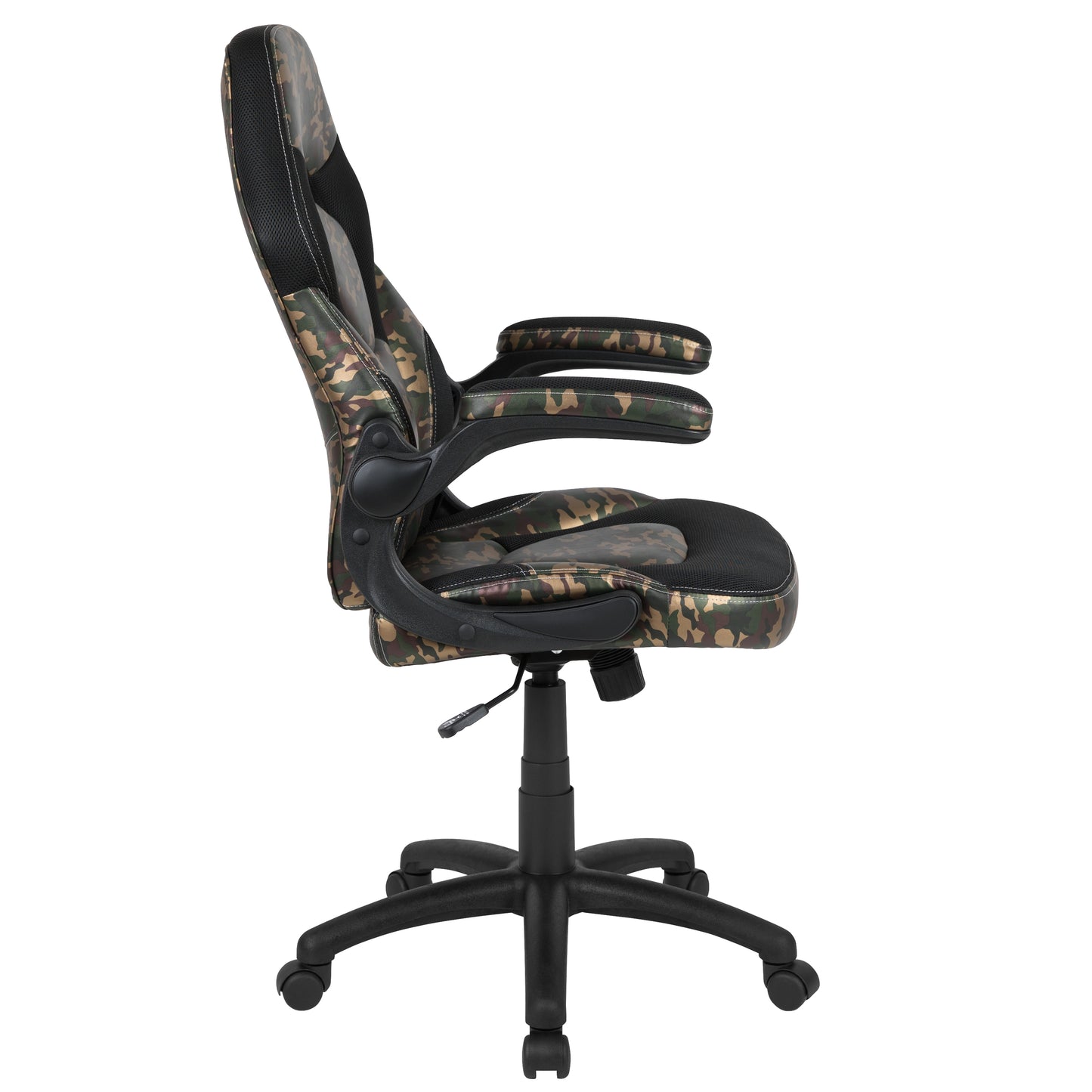 X10 Gaming Chair, Racing Style Ergonomic Office Chair, Height Adjustable Swivel Computer Chair with Flip-Up Arms, Camouflage/Black LeatherSoft Camouflage