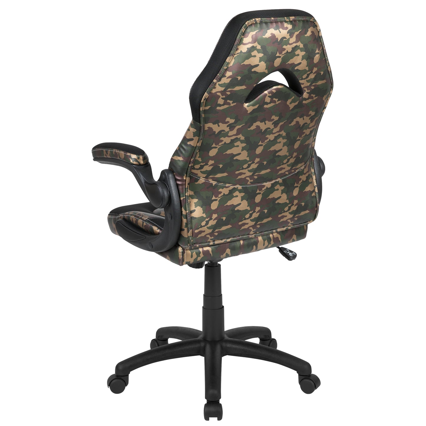 X10 Gaming Chair, Racing Style Ergonomic Office Chair, Height Adjustable Swivel Computer Chair with Flip-Up Arms, Camouflage/Black LeatherSoft Camouflage