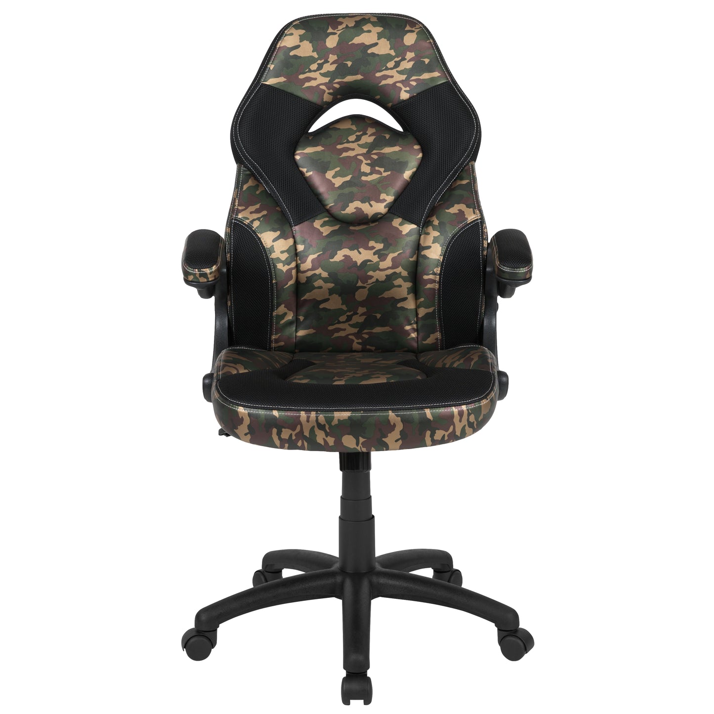 X10 Gaming Chair, Racing Style Ergonomic Office Chair, Height Adjustable Swivel Computer Chair with Flip-Up Arms, Camouflage/Black LeatherSoft Camouflage
