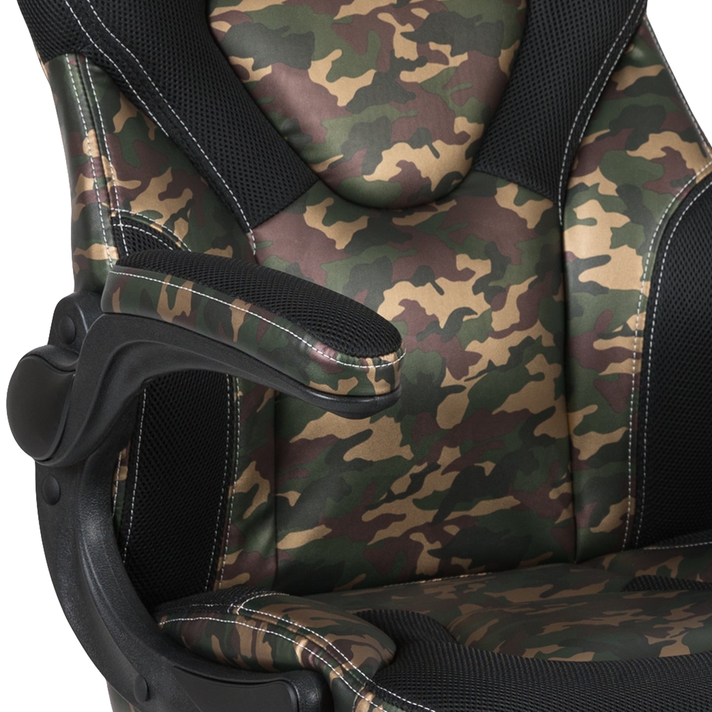 X10 Gaming Chair, Racing Style Ergonomic Office Chair, Height Adjustable Swivel Computer Chair with Flip-Up Arms, Camouflage/Black LeatherSoft Camouflage