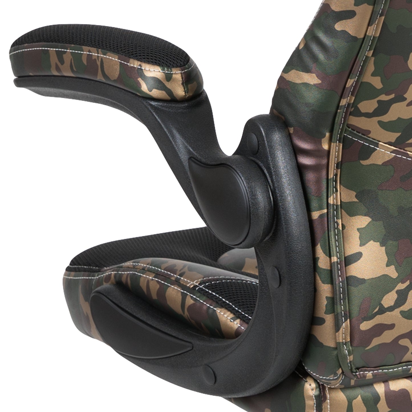 X10 Gaming Chair, Racing Style Ergonomic Office Chair, Height Adjustable Swivel Computer Chair with Flip-Up Arms, Camouflage/Black LeatherSoft Camouflage