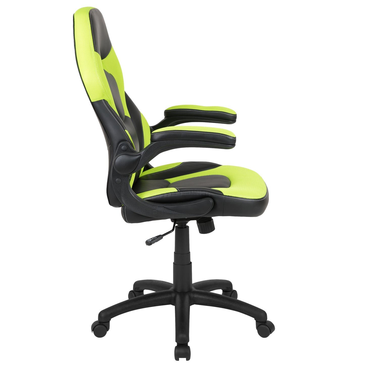 X10 Gaming Chair, Racing Style Ergonomic Office Chair, Height Adjustable Swivel Computer Chair with Flip-Up Arms, Neon Green/Black LeatherSoft Neon Green