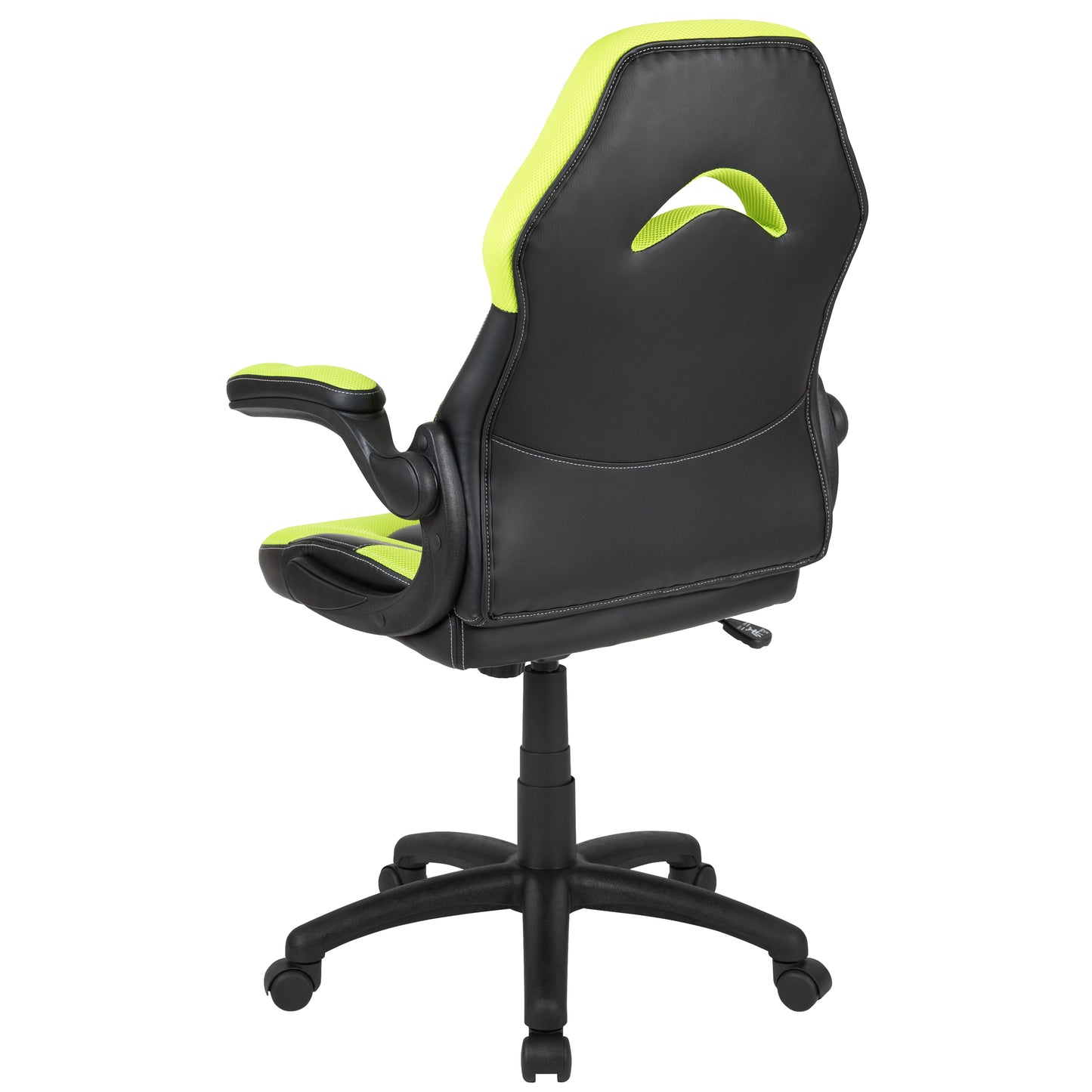 X10 Gaming Chair, Racing Style Ergonomic Office Chair, Height Adjustable Swivel Computer Chair with Flip-Up Arms, Neon Green/Black LeatherSoft Neon Green