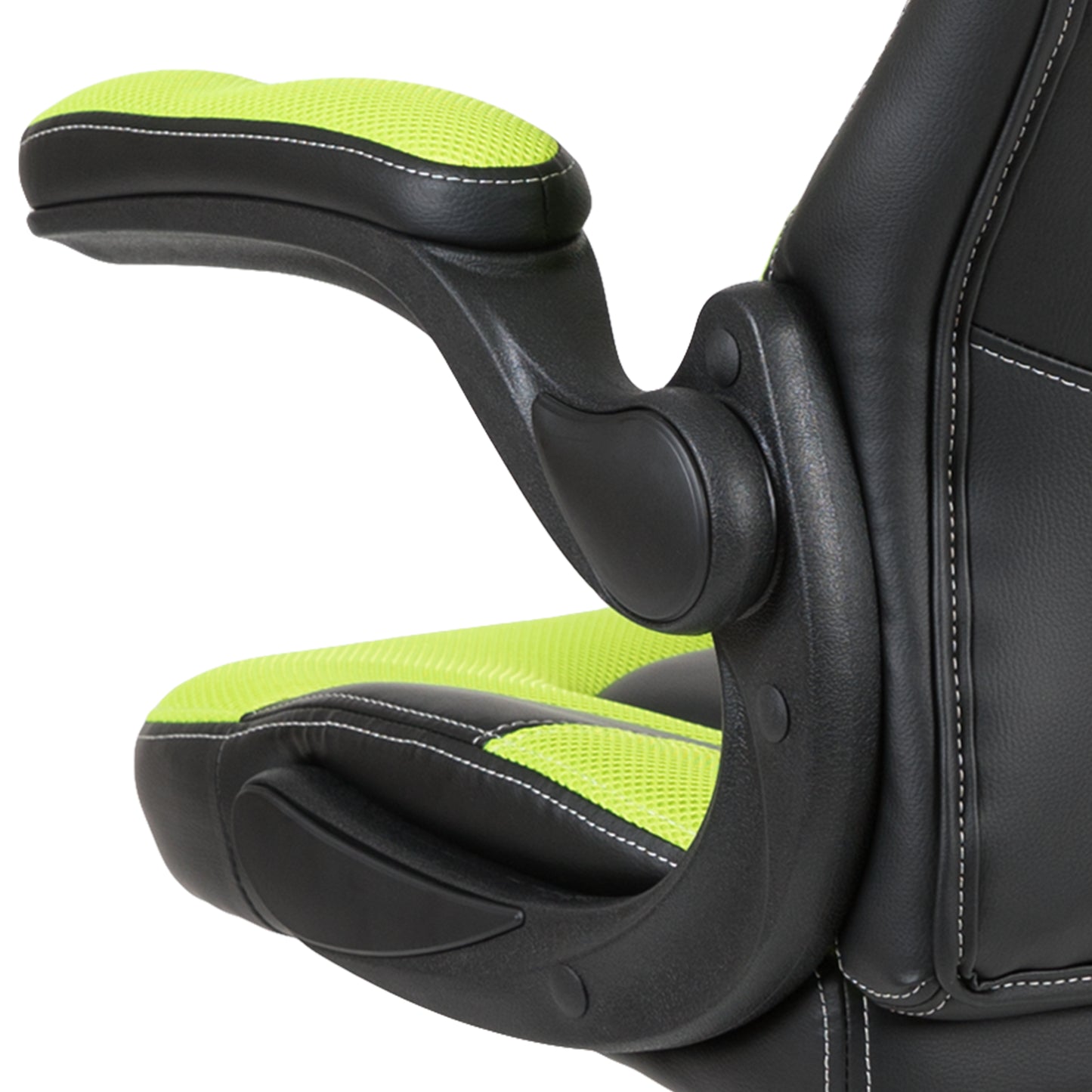 X10 Gaming Chair, Racing Style Ergonomic Office Chair, Height Adjustable Swivel Computer Chair with Flip-Up Arms, Neon Green/Black LeatherSoft Neon Green
