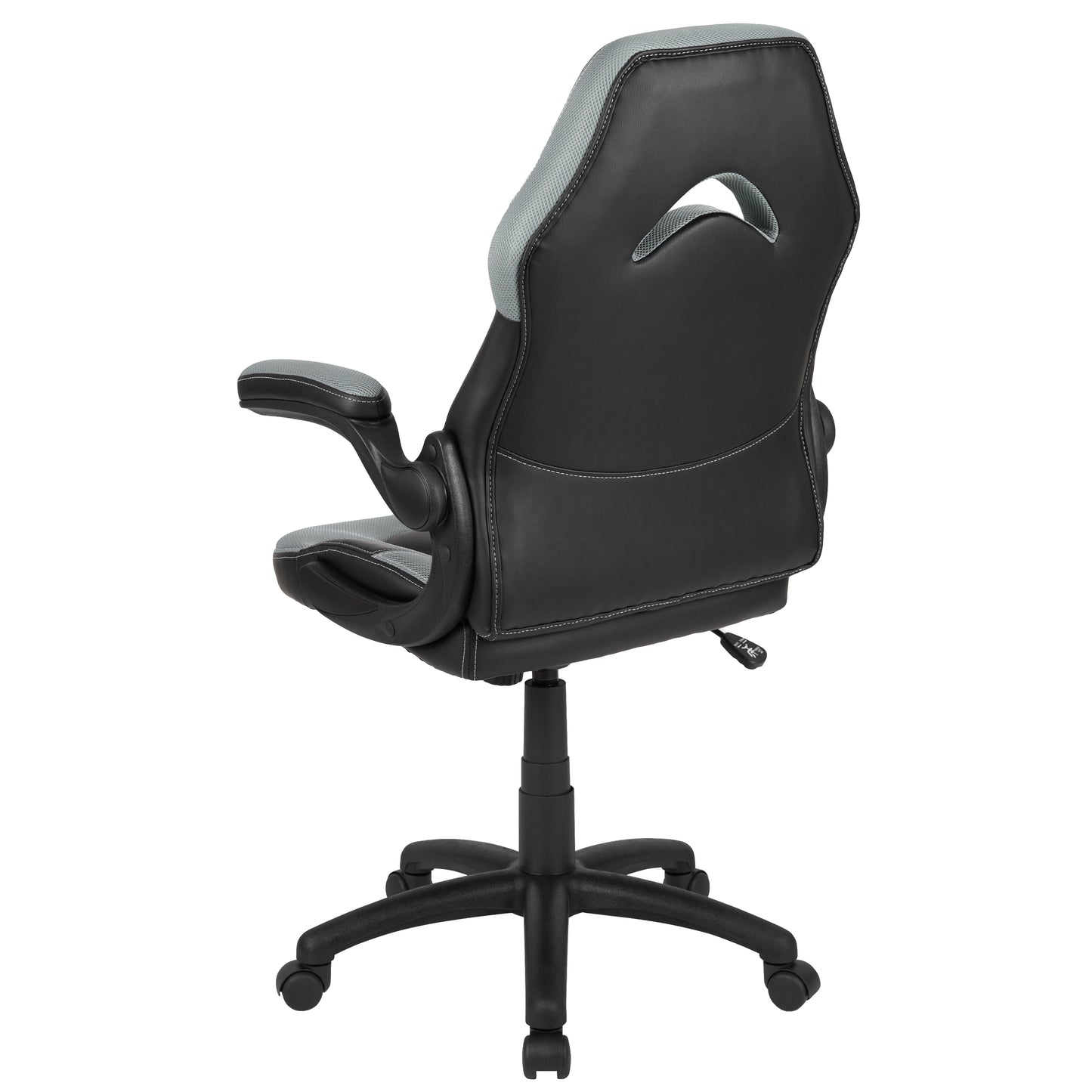 X10 Gaming Chair, Racing Style Ergonomic Office Chair, Height Adjustable Swivel Computer Chair with Flip-Up Arms, Gray/Black LeatherSoft Gray