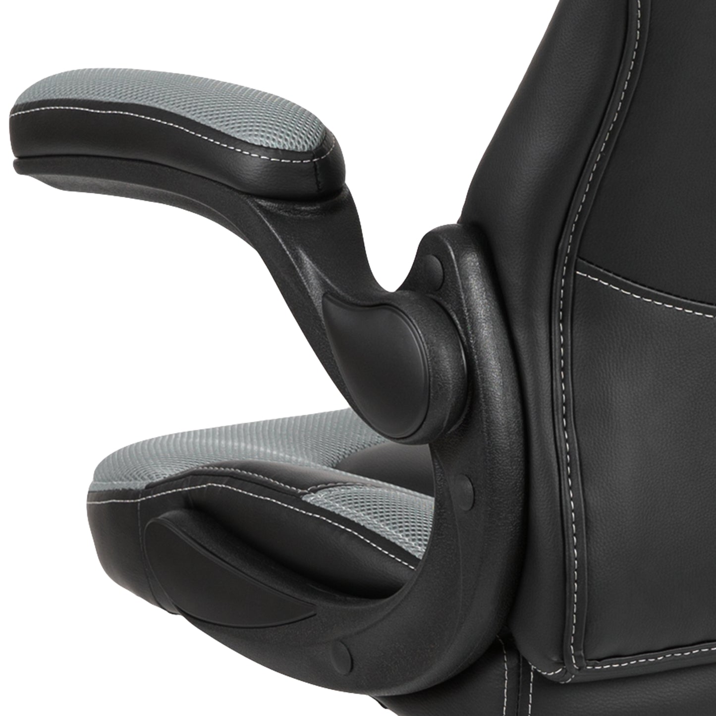 X10 Gaming Chair, Racing Style Ergonomic Office Chair, Height Adjustable Swivel Computer Chair with Flip-Up Arms, Gray/Black LeatherSoft Gray