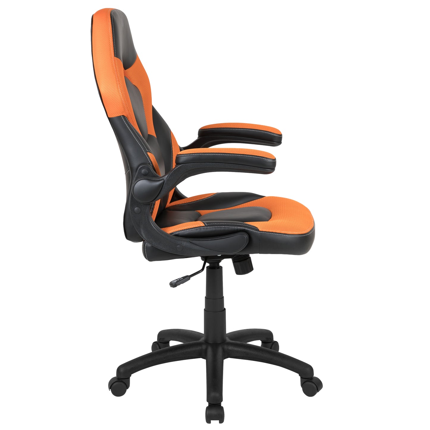 X10 Gaming Chair, Racing Style Ergonomic Office Chair, Height Adjustable Swivel Computer Chair with Flip-Up Arms, Orange/Black LeatherSoft Orange