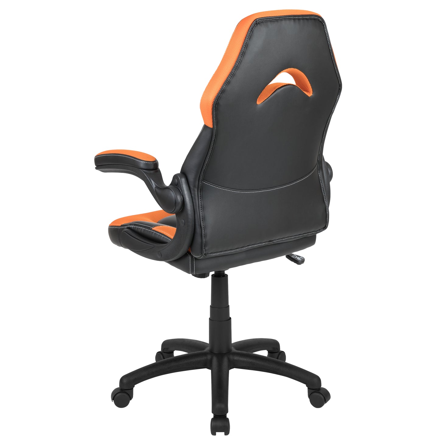 X10 Gaming Chair, Racing Style Ergonomic Office Chair, Height Adjustable Swivel Computer Chair with Flip-Up Arms, Orange/Black LeatherSoft Orange