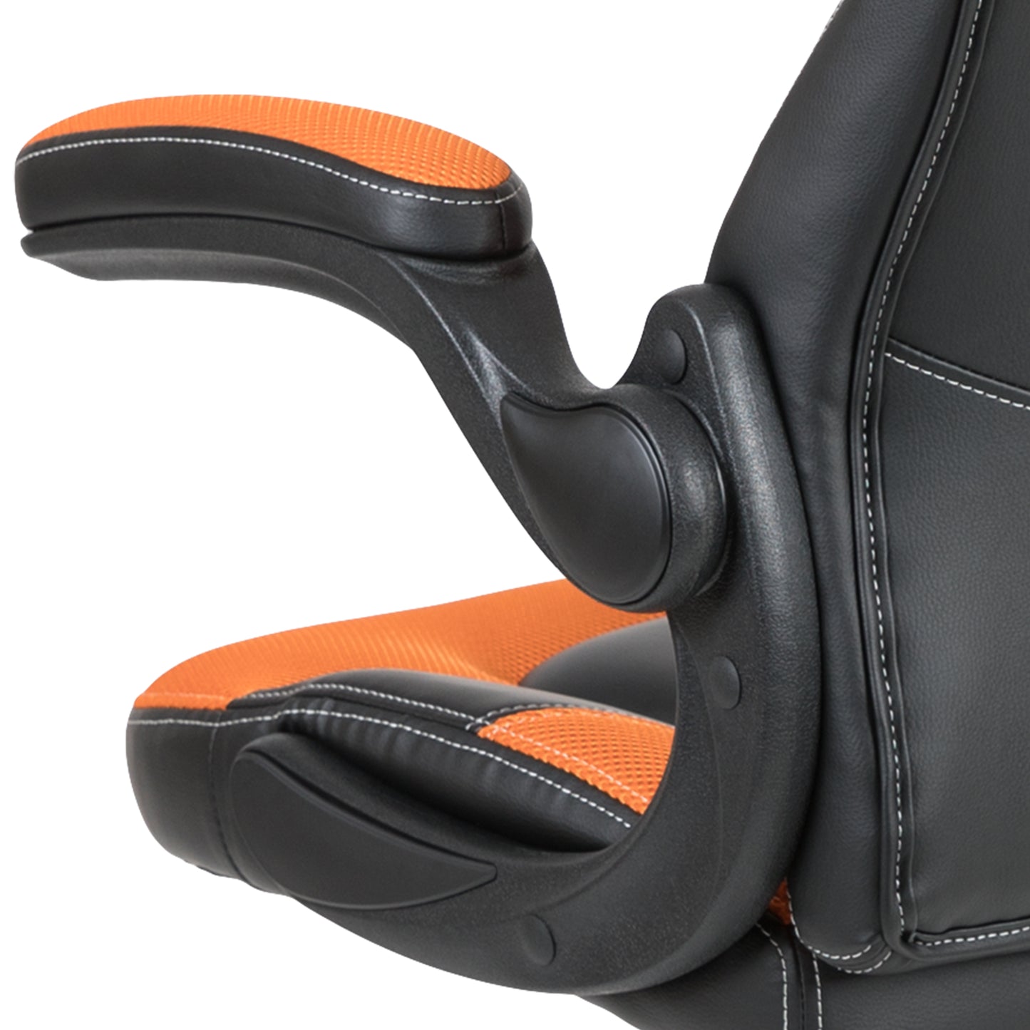 X10 Gaming Chair, Racing Style Ergonomic Office Chair, Height Adjustable Swivel Computer Chair with Flip-Up Arms, Orange/Black LeatherSoft Orange