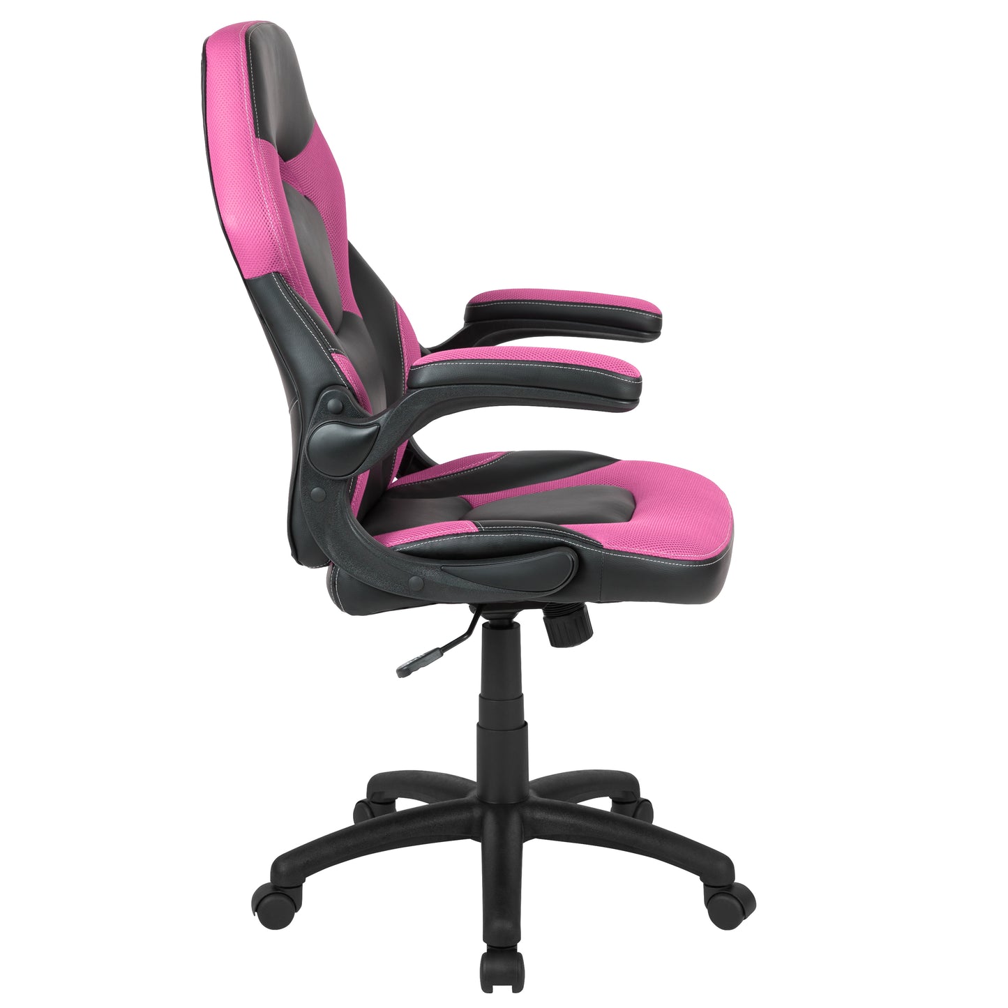 X10 Gaming Chair, Racing Style Ergonomic Office Chair, Height Adjustable Swivel Computer Chair with Flip-Up Arms, Pink/Black LeatherSoft Pink