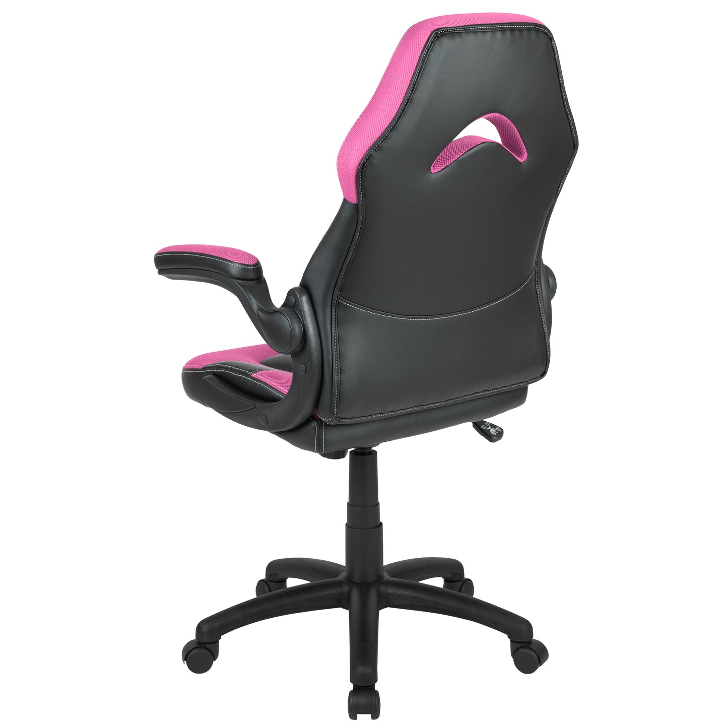 X10 Gaming Chair, Racing Style Ergonomic Office Chair, Height Adjustable Swivel Computer Chair with Flip-Up Arms, Pink/Black LeatherSoft Pink