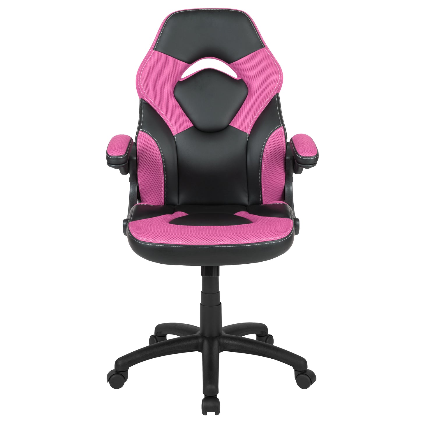 X10 Gaming Chair, Racing Style Ergonomic Office Chair, Height Adjustable Swivel Computer Chair with Flip-Up Arms, Pink/Black LeatherSoft Pink