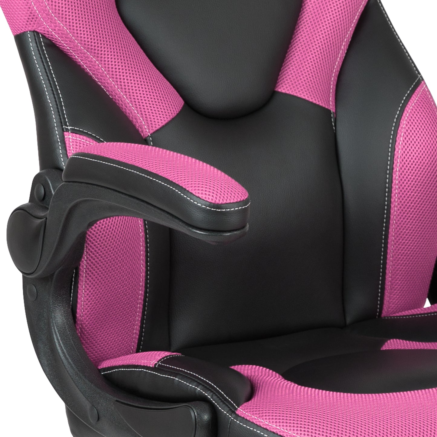 X10 Gaming Chair, Racing Style Ergonomic Office Chair, Height Adjustable Swivel Computer Chair with Flip-Up Arms, Pink/Black LeatherSoft Pink