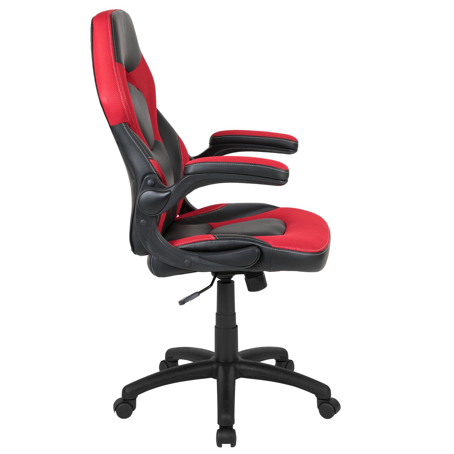X10 Gaming Chair, Racing Style Ergonomic Office Chair, Height Adjustable Swivel Computer Chair with Flip-Up Arms, Red/Black LeatherSoft Red