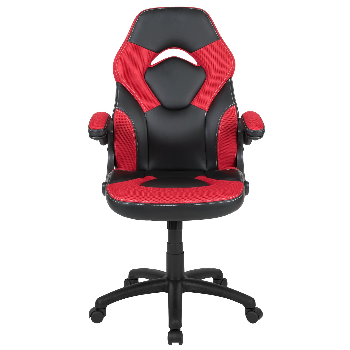 X10 Gaming Chair, Racing Style Ergonomic Office Chair, Height Adjustable Swivel Computer Chair with Flip-Up Arms, Red/Black LeatherSoft Red