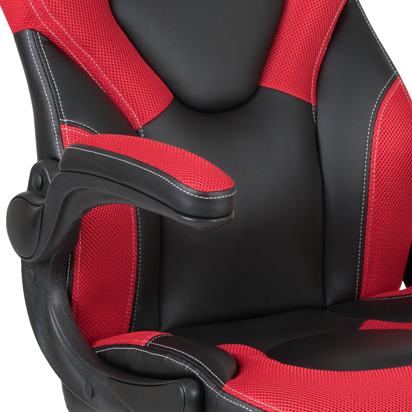 X10 Gaming Chair, Racing Style Ergonomic Office Chair, Height Adjustable Swivel Computer Chair with Flip-Up Arms, Red/Black LeatherSoft Red