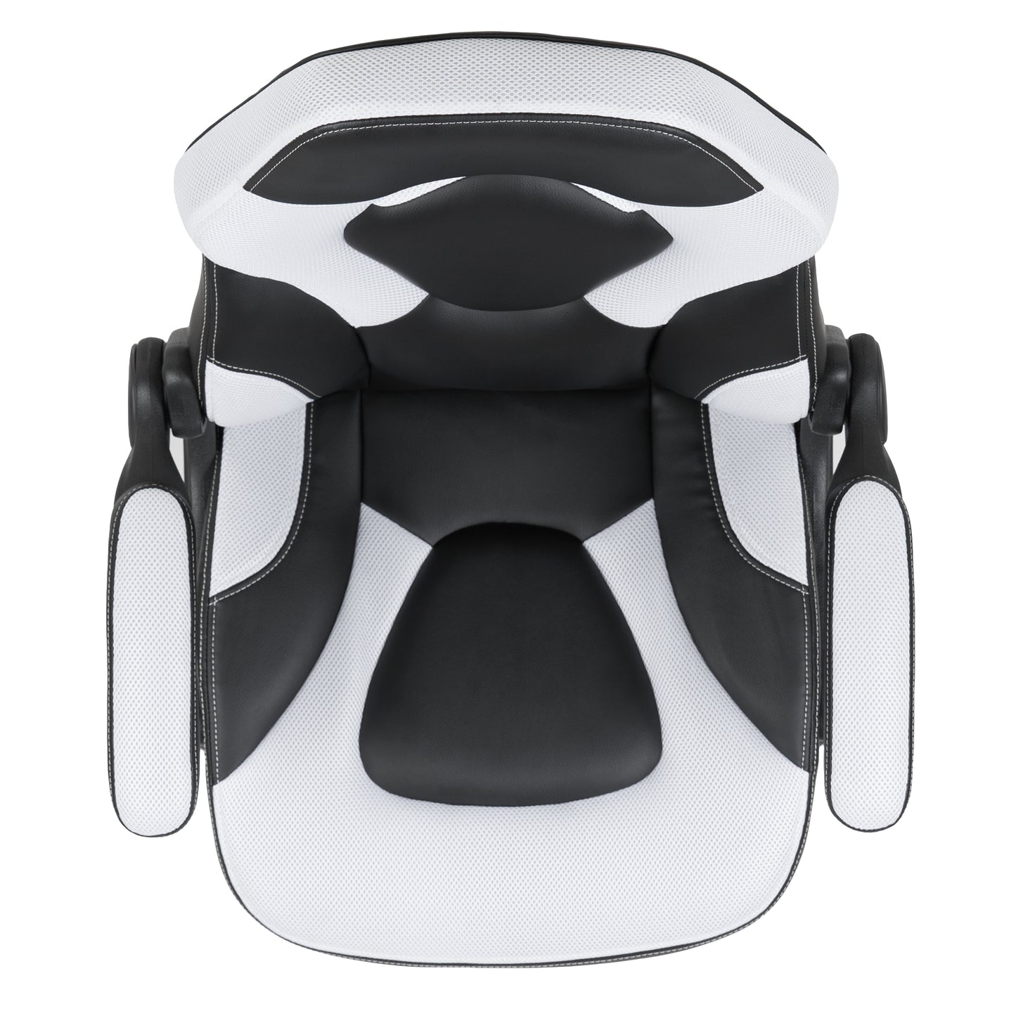 X10 Gaming Chair, Racing Style Ergonomic Office Chair, Height Adjustable Swivel Computer Chair with Flip-Up Arms, White/Black LeatherSoft White