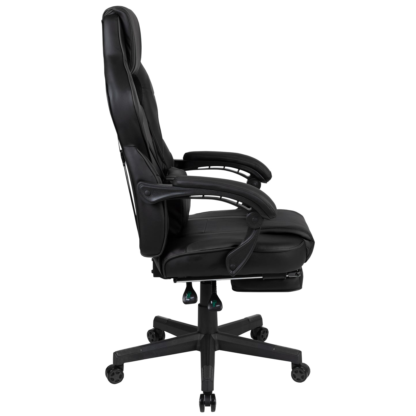 X40 Gaming Chair Racing Ergonomic Computer Chair with Fully Reclining Back/Arms, Slide-Out Footrest, Massaging Lumbar - Black Black