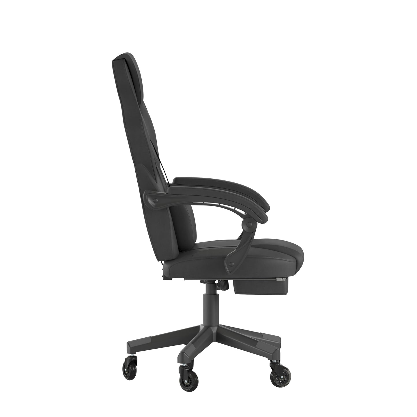 X40 Gaming Chair Racing Computer Chair with Fully Reclining Back/Arms and Transparent Roller Wheels, Slide-Out Footrest, - Black Black